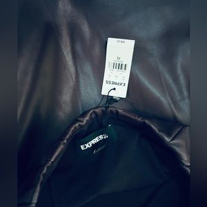 Express burgundy leather skirt